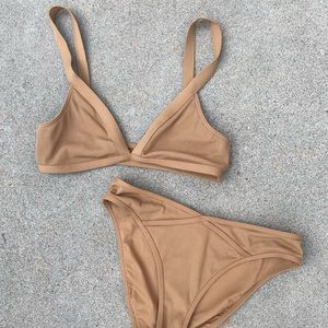 L Space Farrah ribbed bralette and bikini bottom size medium